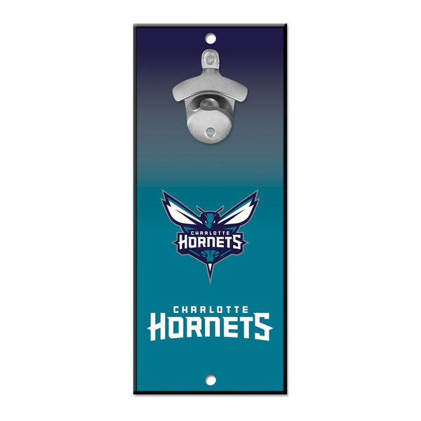 Charlotte Hornets Ombre Bottle Opener Sign 5x11