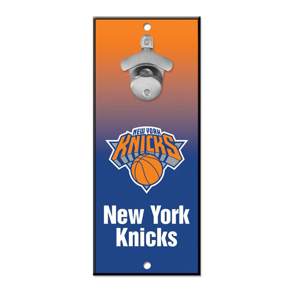 New York Knicks Ombre Bottle Opener Sign 5x11