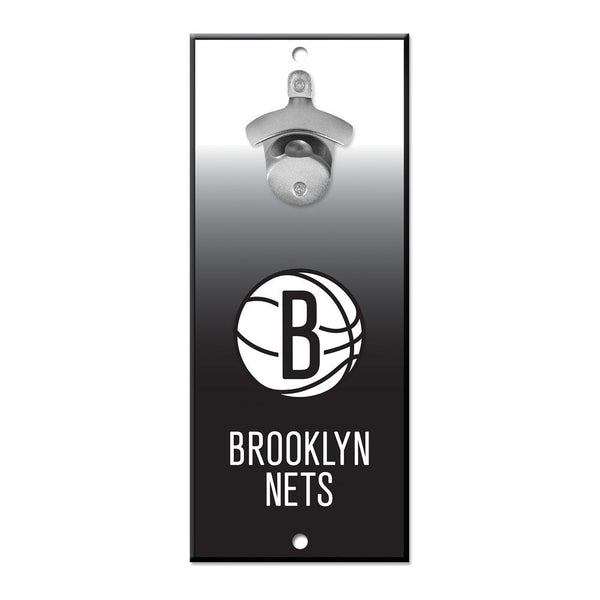 Brooklyn Nets Ombre Bottle Opener Sign 5x11