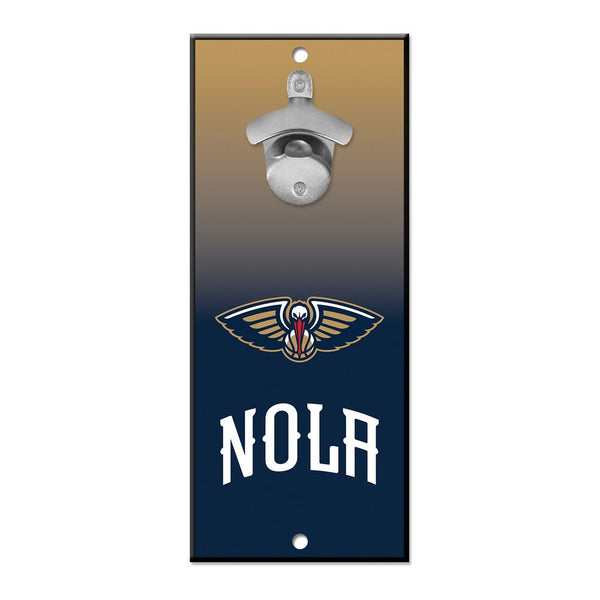 New Orleans Pelicans Ombre Bottle Opener Sign 5x11