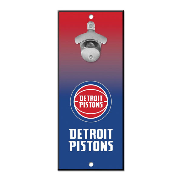 Detroit Pistons Ombre Bottle Opener Sign 5x11