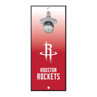 Houston Rockets Ombre Bottle Opener Sign 5x11