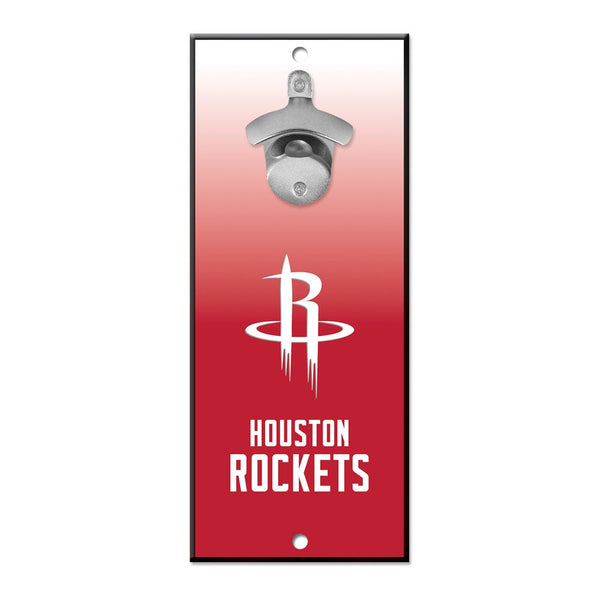 Houston Rockets Ombre Bottle Opener Sign 5x11