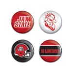 Jacksonville State Gamecocks Button 4 Pack 1 1/4" Rnd