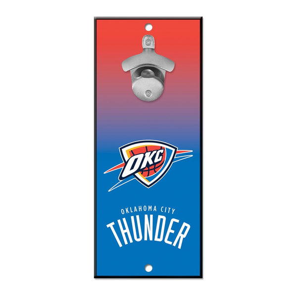 Oklahoma City Thunder Ombre Bottle Opener Sign 5x11