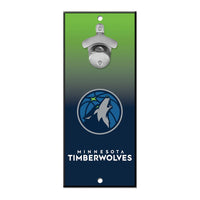 Minnesota Timberwolves Ombre Bottle Opener Sign 5x11
