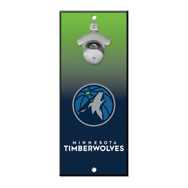 Minnesota Timberwolves Ombre Bottle Opener Sign 5x11