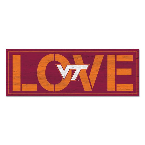 Wholesale-Virginia Tech Hokies Wood Sign 8"x23" 1/4" thick