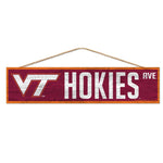 Wholesale-Virginia Tech Hokies Wood Sign-with Rope 4" x 17"