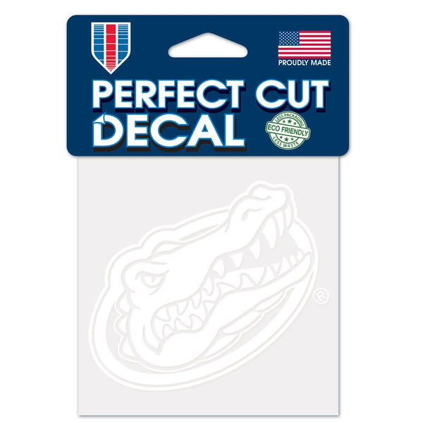 Florida Gators Perfect Cut White Decal 4" x 4"