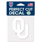 Wholesale-Oklahoma Sooners Perfect Cut White Decal 4" x 4"