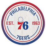 Philadelphia 76ers Wood Sign 14" Rnd