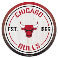 Chicago Bulls Wood Sign 14" Rnd