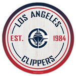 Los Angeles Clippers Wood Sign 14" Rnd