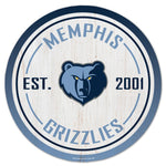 Memphis Grizzlies Wood Sign 14" Rnd