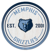 Memphis Grizzlies Wood Sign 14" Rnd