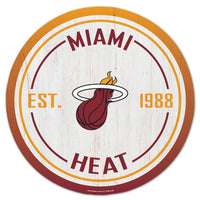 Miami Heat Wood Sign 14" Rnd