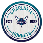 Charlotte Hornets Wood Sign 14" Rnd