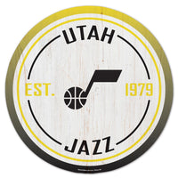 Utah Jazz Wood Sign 14" Rnd