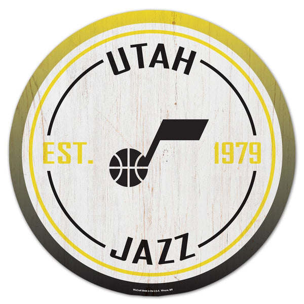 Utah Jazz Wood Sign 14" Rnd