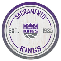 Sacramento Kings Wood Sign 14" Rnd