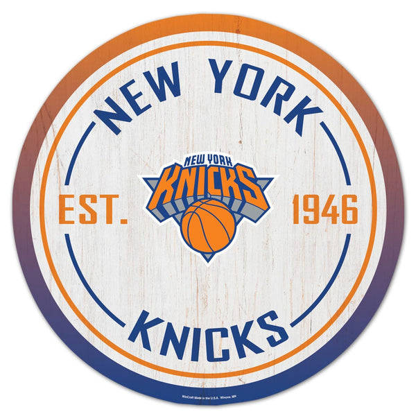 New York Knicks Wood Sign 14" Rnd