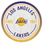 Los Angeles Lakers Wood Sign 14" Rnd