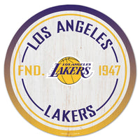 Los Angeles Lakers Wood Sign 14" Rnd