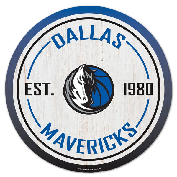 Dallas Mavericks Wood Sign 14" Rnd