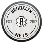 Brooklyn Nets Wood Sign 14" Rnd