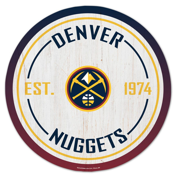Denver Nuggets Wood Sign 14" Rnd