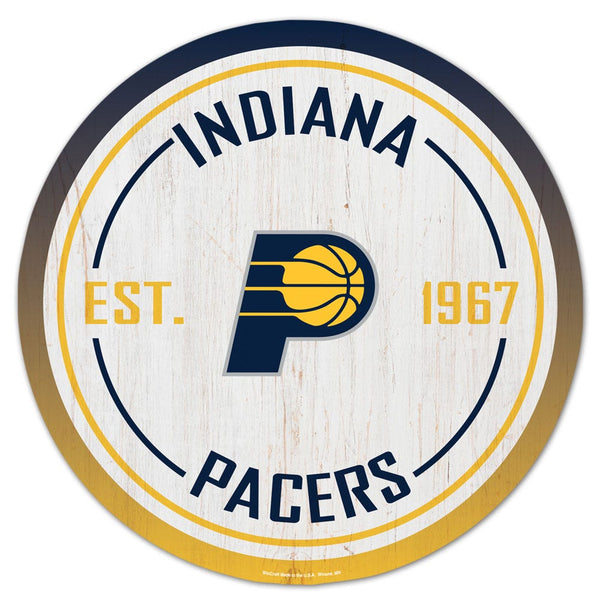 Indiana Pacers Wood Sign 14" Rnd