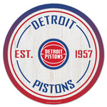 Detroit Pistons Wood Sign 14" Rnd