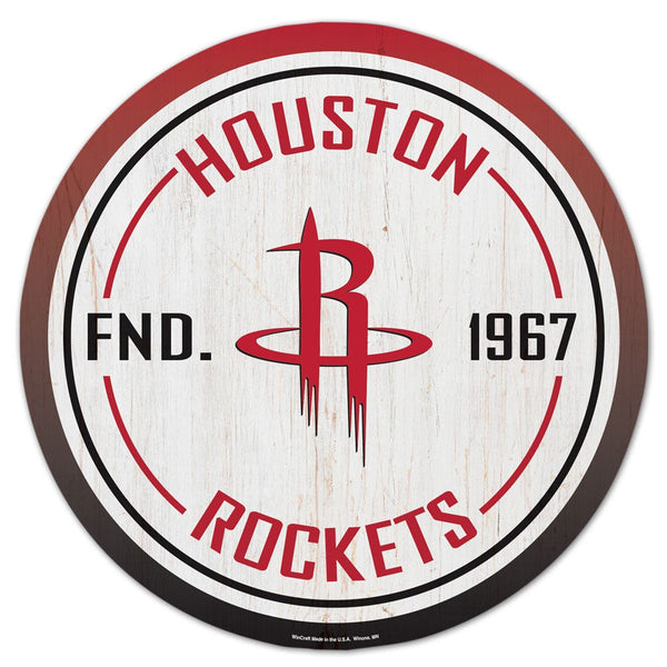 Houston Rockets Wood Sign 14" Rnd