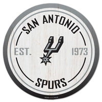 San Antonio Spurs Wood Sign 14" Rnd