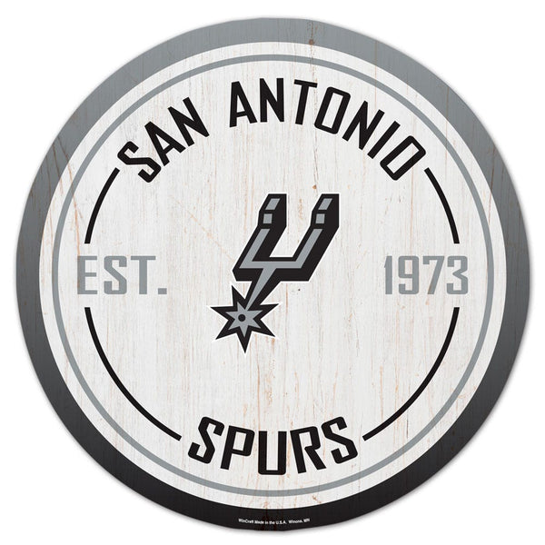 San Antonio Spurs Wood Sign 14" Rnd