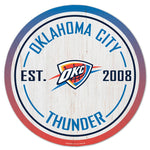 Oklahoma City Thunder Wood Sign 14" Rnd