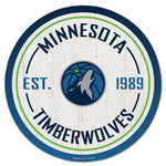 Minnesota Timberwolves Wood Sign 14" Rnd