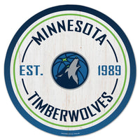 Minnesota Timberwolves Wood Sign 14" Rnd
