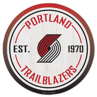 Portland Trail Blazers Wood Sign 14" Rnd
