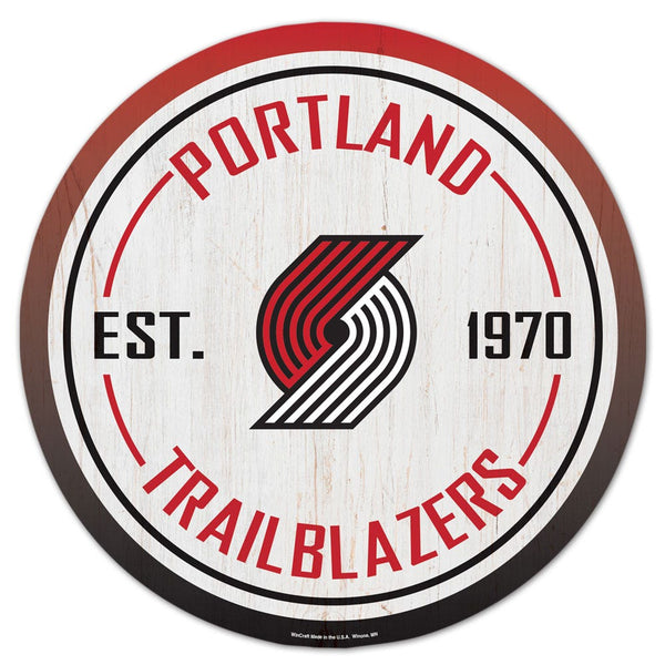 Portland Trail Blazers Wood Sign 14" Rnd