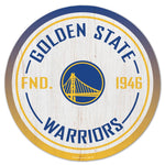 Golden State Warriors Wood Sign 14" Rnd