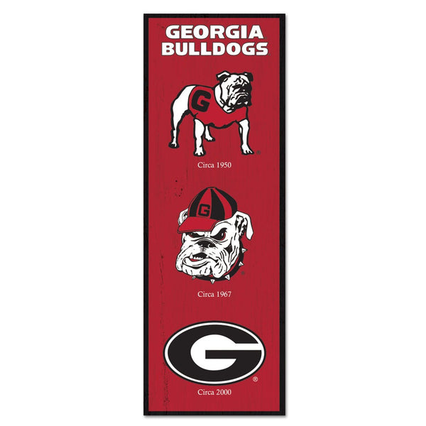 Georgia Bulldogs / Vintage Collegiate Wood Sign 6" x 17"
