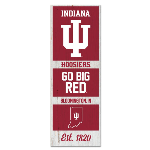 Indiana Hoosiers Wood Sign 6" x 17"