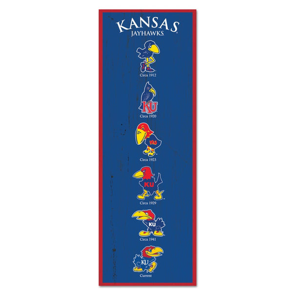 KANSAS JAYHAWKS / Vintage Collegiate Wood Sign 6" x 17"