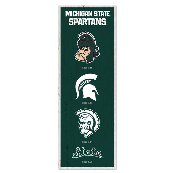 Michigan State Spartans /College Vault Wood Sign 6" x 17"
