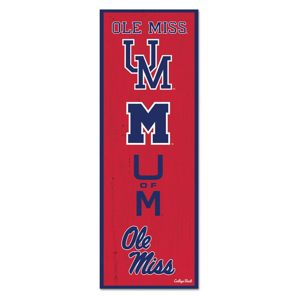 Ole Miss Rebels /College Vault Wood Sign 6" x 17"