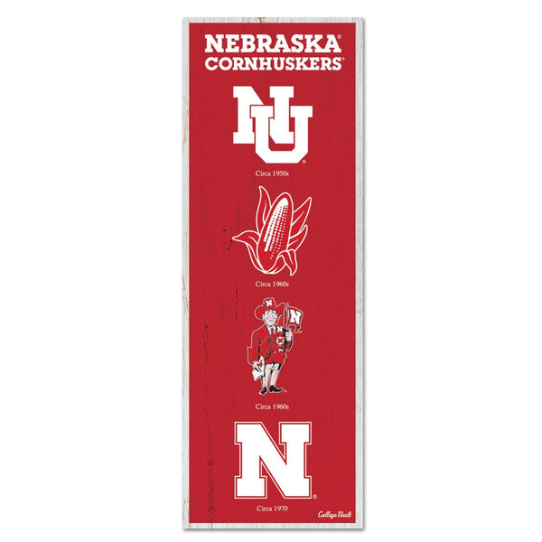 Nebraska Cornhuskers /College Vault Wood Sign 6" x 17"