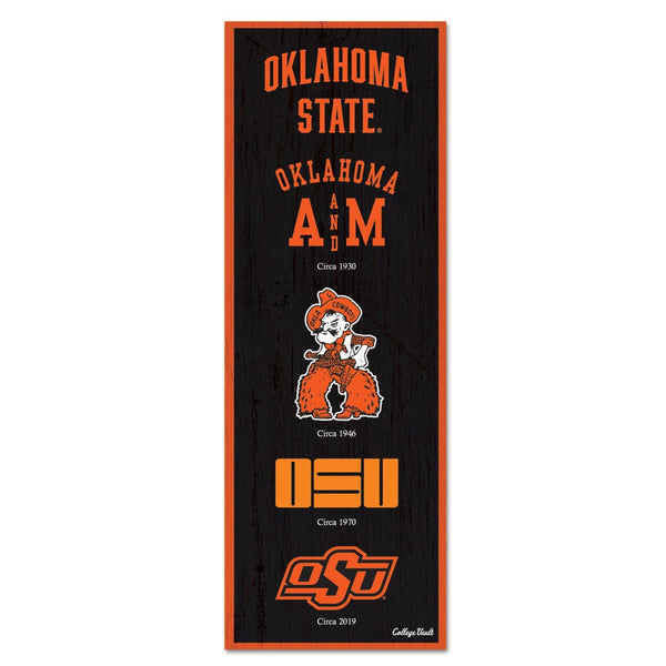 Oklahoma State Cowboys /College Vault Wood Sign 6" x 17"
