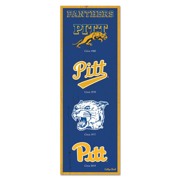 Pittsburgh Panthers /College Vault Wood Sign 6" x 17"